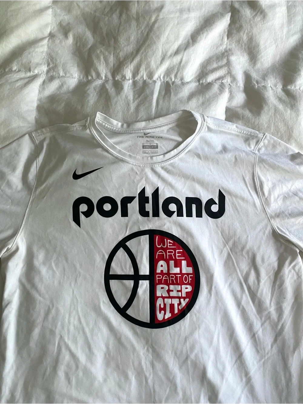 Nike NBA Portland Trailblazers White Short Sleeve Tee XL Tall